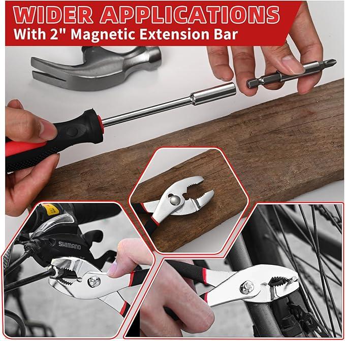 39-Piece Red Household Tool Kit, All-in-One Basic Home Repair & DIY Tool Set with Portable Plastic Toolbox, Essential Tools for College Students, Renters & Homeowners