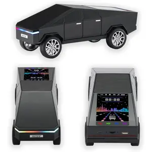 WS-580 Cybertruck Style Pickup Truck Bluetooth Speaker with Big Color Screen LED Party Light TWS Pairing FM Radio USB TF AUX Mic Hands Free Portable for Car Decor Indoor Outdoor Party Birthday Gift Idea
