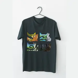 Warriors Cat Graphic Tee, Shadowclan Cat Bookish Youth Shirt, Cat Clans Warriors Erin Hunter Into The Wild Unisex T-Shirt for Adults & Kids