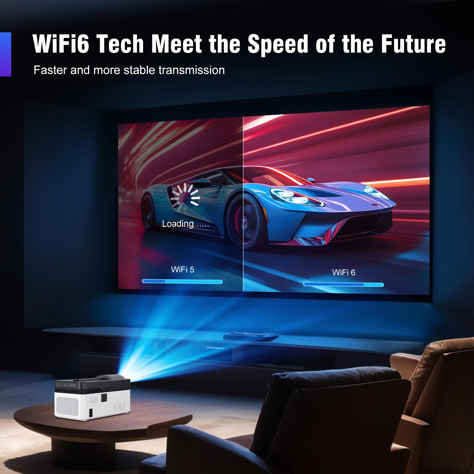 [US warehouse] Magcubic HY450 900ANSI Projector Ultra Short Throw 8K Decode Native 1080P Auto Offset Electronic Focus Dual WiFi6 BT5.4 Allwinner H716 Built-in Dual 5W HiFi Speakers 32G High Performance Home Cinema