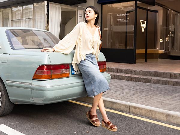 DREAM PAIRS Women's Orthopedic Arch Support Platform Sandals Comfortable Cork Sole Low Wedges Sandals Flatform Summer Dress Shoes Cute Buckle Wedges for Beach