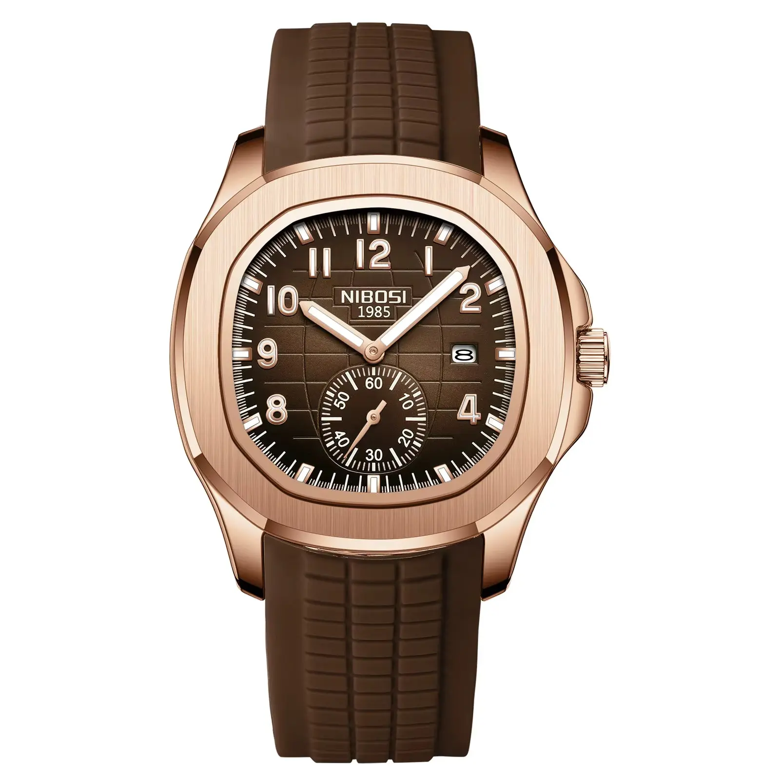 Men's Quartz Watch, 42mm Chronograph-Style with Round Dial, Luminous Hands and Date Display - Stainless Steel or Silicone Strap for Daily Use, Male Wear, Silicone/Steel, Solid Face, Modern