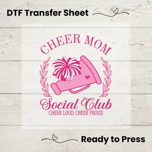 Coquette Cheer Mom DTF, Dtf Transfer Sheet, Ready to Press, Custom Dtf, Diy Heat Transfer, Coquette Aesthetic  Shirt