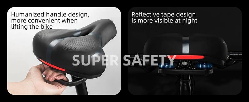 ROCKBROS Comfort Gel Bike Seat Breathable Waterproof Saddle Cruiser/Mountain/Fat Bikes