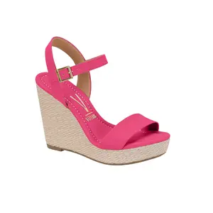VIZZANO Comfortable and Lightweight Women's High Platform Shoes - Pink Synthetic PU Heels for Casual Occasions & Boho Chic Style