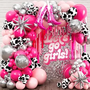 Cowgirl Balloon Garland Kit with Bonus Boot Balloons for Disco & Rodeo-Themed Parties