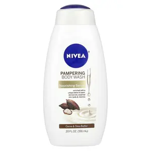 Nivea Pampering Body Wash, Cocoa & Shea Butter, 20 fl oz (591 ml)