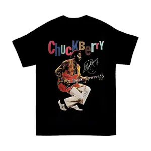 Chuck Berry Graphic T-Shirt – Legendary Rock & Roll Icon Shirt Featuring Signature, shirts men, shirts women.
