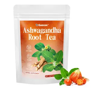 Ashwagandha Root Adaptogen Tea | Natural Supplement for Stress Management, Sleep & Energy, Vegan GMO Free, 2g x 15 Bags