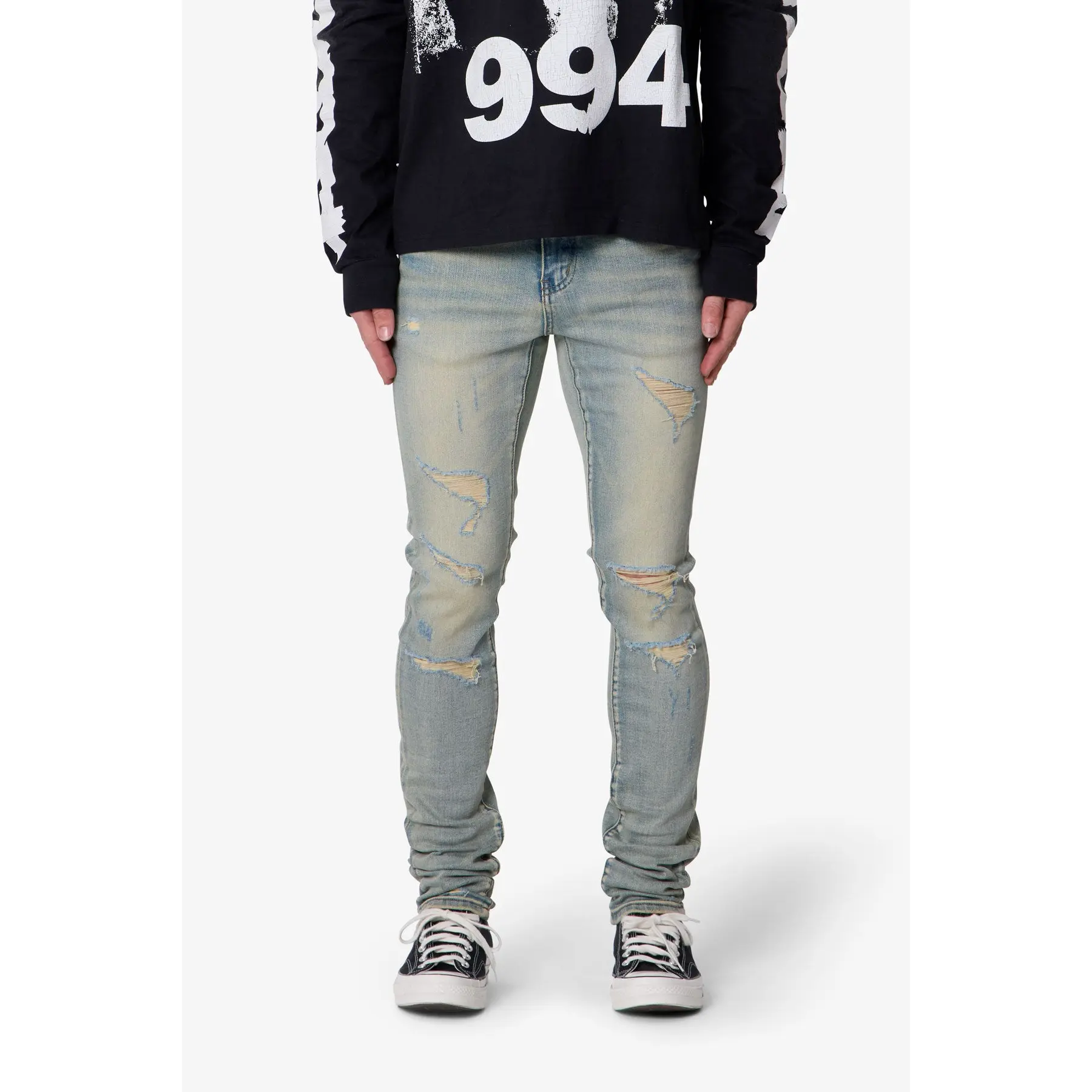 mnml Skinny Distressed Denim - Vintage Blue