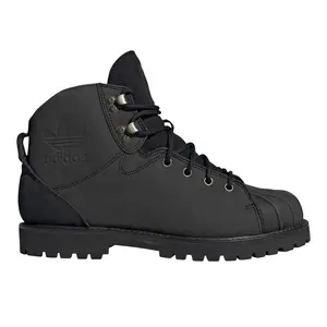 adidas Mens Superstar Lace Up Casual Boots Ankle - Black