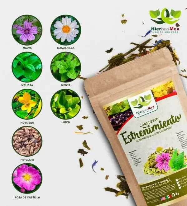 Compuesto Herbal Estrenimiento Estreñimiento Support Herbal Compound Tea 4 oz.-113g Natural Mexican Herb Hierba Wild Crafted