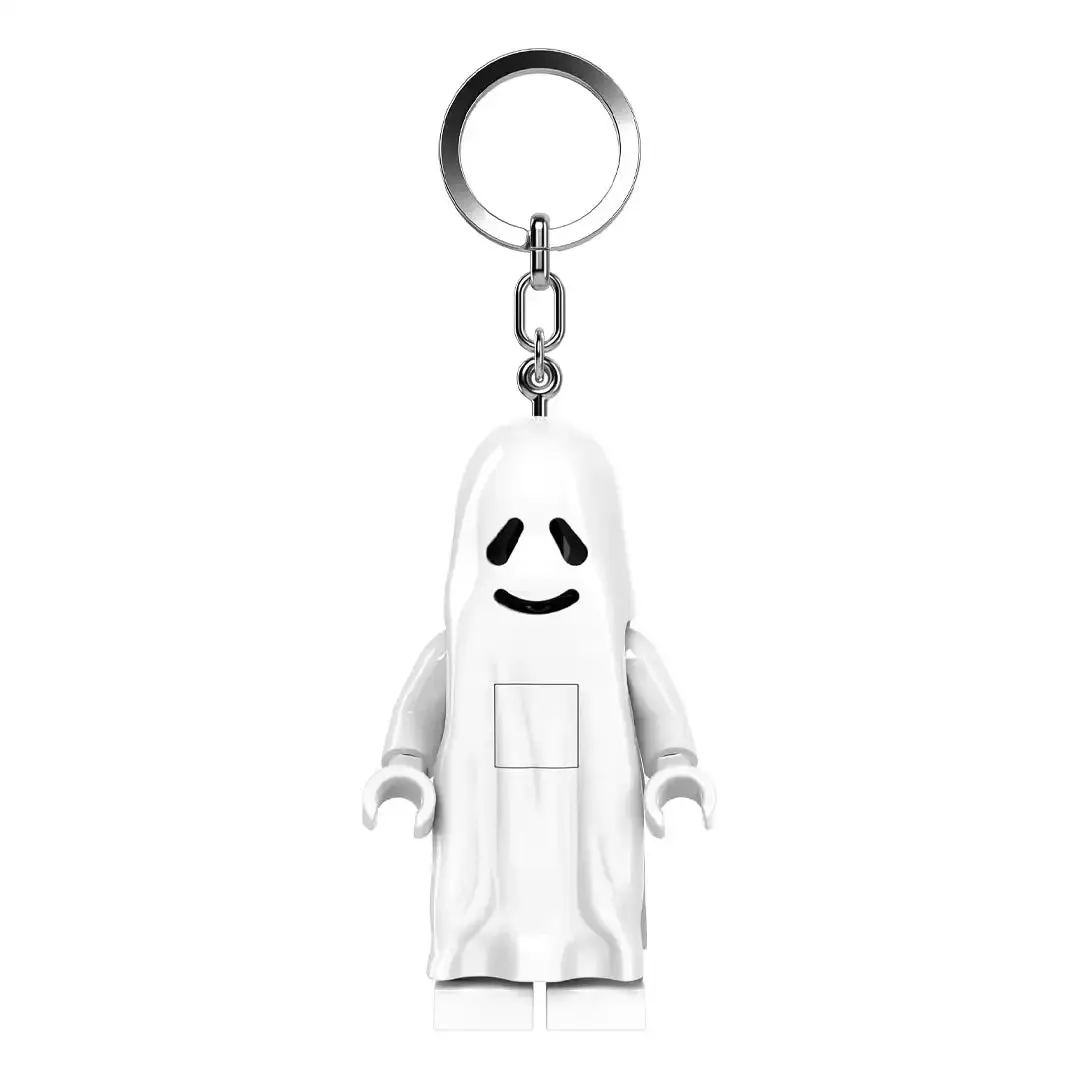 LEGO Minifigures Keychain Light, Ghost Face Design, Figurine Shape, Light-Up Glow Fashion Accessory