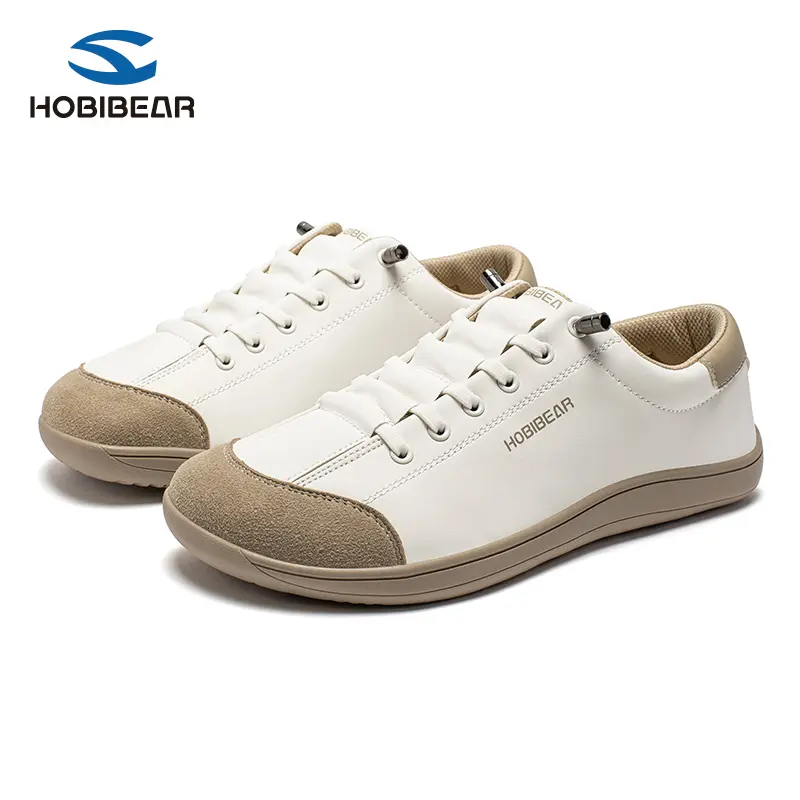 71G White Brown Faux Leather