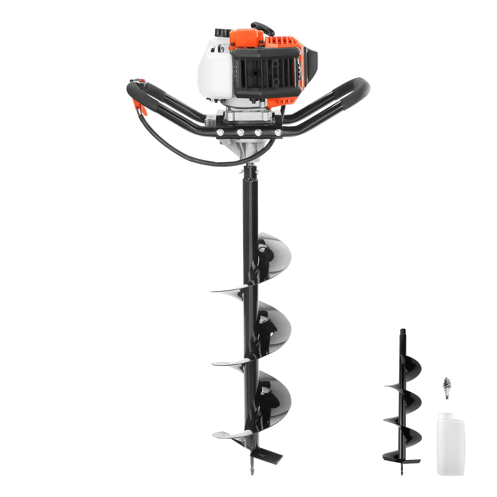 【summerfinds】VEVOR Post Hole Digger, 43cc 1250W Auger Post Hole digger, Gas Powered Earth Digger with 8" Earth Auger Drill Bit, 30 inch Long Alloy Steel Auger, for Farmland, Garden and Plant, EPA certification