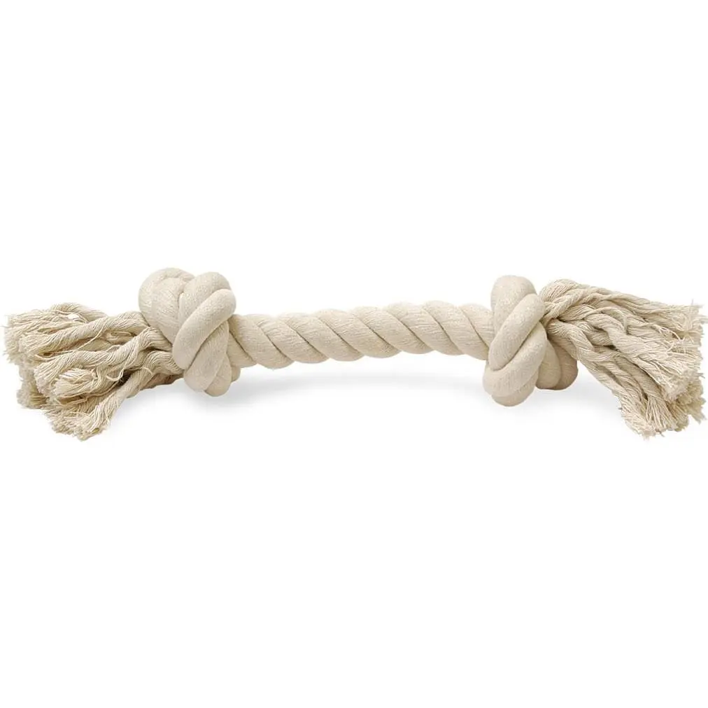 Jeffers White Rope Bone Dog Dental Tug Toy