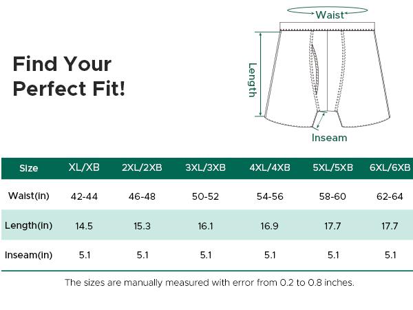 INNERSY Men's Cotton Plus Size XL-5XL Boxer Briefs 4 Pack casual breathable menswear underwear