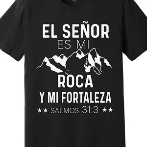 Spanish Christian T-Shirt Scripture, Spanish Christian Premium T-Shirt 589799   Fun Men'S Short Sleeve Pattern T-Shirt Collection, Black TT2 Crewneck  Menswear Top