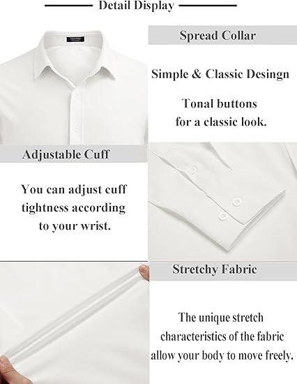 COOFANDY Fall Outfits  Thin Men's Shirt Wrinkle Free Dress Shirt Long Sleeve Button Menswear Stylish Casual