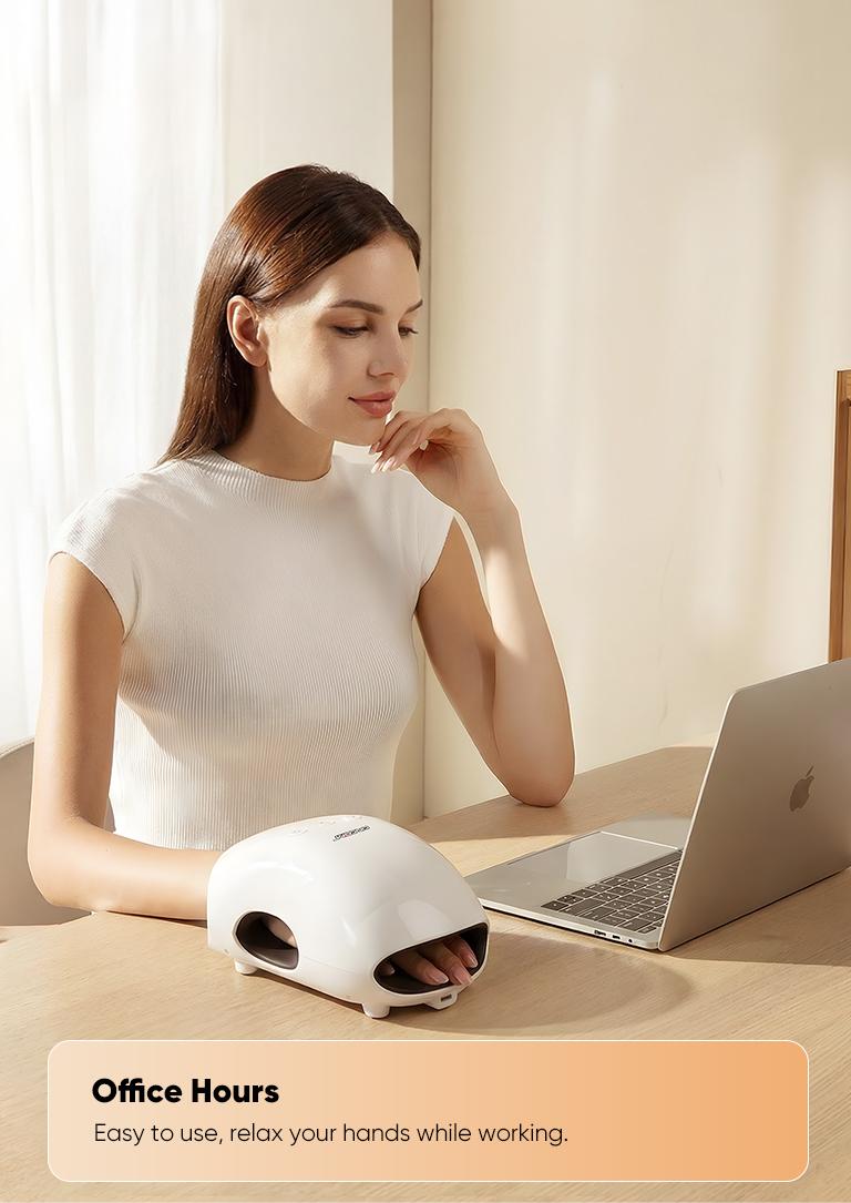 CINCOM Portable Hand Massager, Cordless, Advanced Airwave Technology, Customized Mode & Heating Function, Long-Lasting Battery Life, Auto-Off Feature, Perfect for Daily Relaxation, Comfort, White, Ideal Gift for Christmas & Birthday,dorm essentials,sohoch