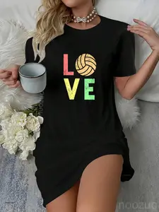 Funny Volleyball Mom Volleyball Dad Love Volleyball Casual Dress