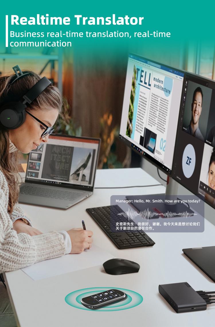 AI language translation device, supports 139 languages, real-time voice online translation, offline translation, photo translation, suitable for work, business, travel, socializing, and learning