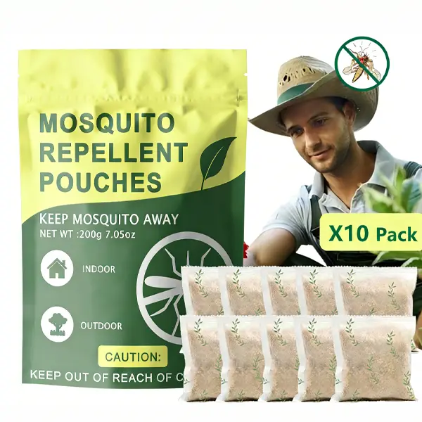 Natural Mosquito Repellent Pouches ,Mosquito Repellent– Lemongrass & Peppermint Oil | Keep Mosquitoes Away Indoors & Outdoors | Non-Toxic, Safe for Kids & Pets ,1pack=120 square meters.