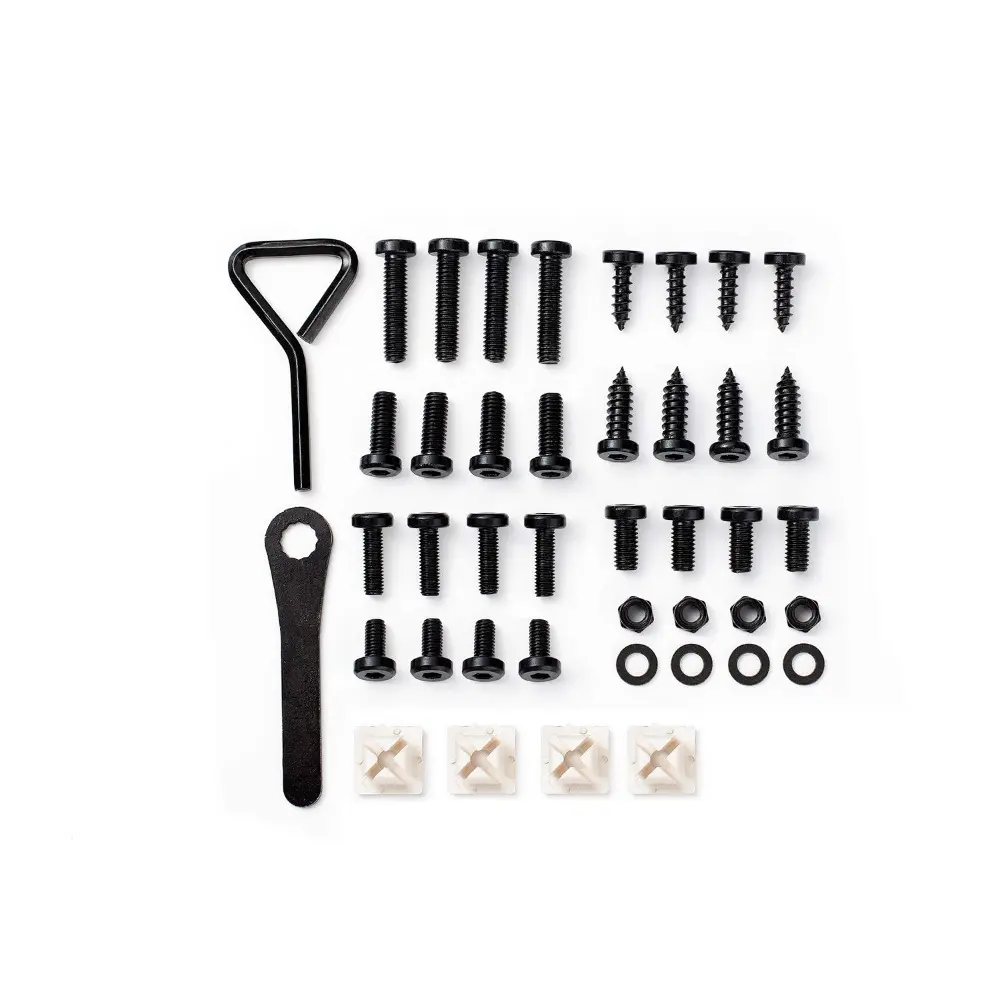 Premium License Plate Screw Kit - Black Anti-Theft Fasteners, Rattleproof Rust-Proof Stainless Steel Screws, Easy Installation, Hex Key & Metric Wrenches, M5/M6 Sizes, for US Plates, Includes Wrenches