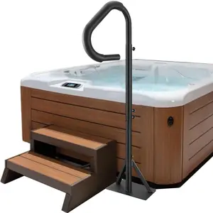 【FathersDayGift】VEVOR Hot Tub Handrail,  360 Rotatable Spa Side Handrail with 48"-63" Adjustable Height, Rust-proof Aluminum Spa Step Hot Tub Hand Rail with Slide-Under Mount Base for Indoor & Outdoor, 600LBS Capacity Stainless Steel