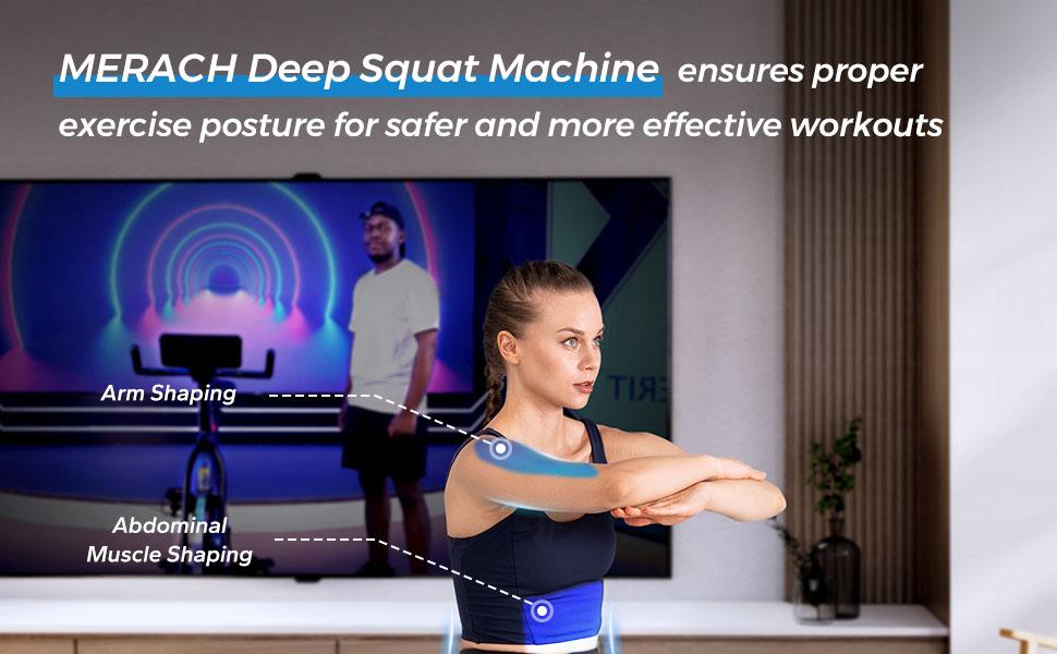 MERACH Deep Squat Machine Adjustable Glutes Workout Home Gym Sit Up Machine for Abs and Muscle Building Abdominal Bench Push Up Fitness Equipment