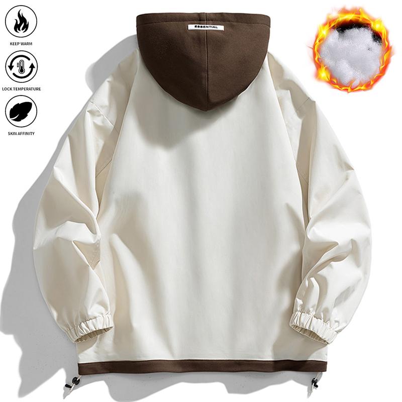 Men’s Winter Hooded Jacket – Fully Open Coat with Multi-Color Design, Loose-Fit Windproof Coat Machine Washable, Suitable for Skiing, Skateboarding & Cold Weather (Casual Outerwear), Men’s Winter Jacket, Men’s Winter Coat, Men’s Winter Jacket