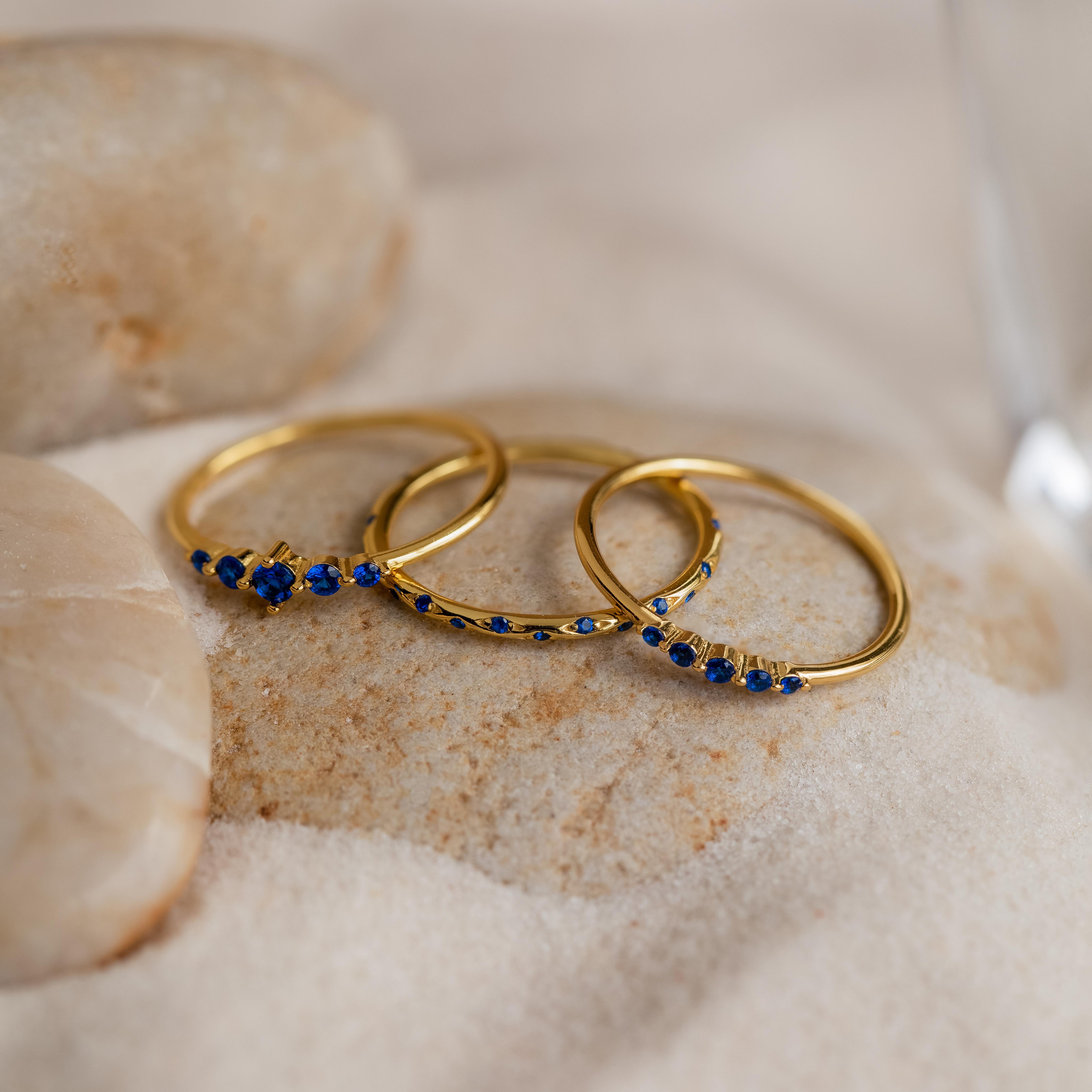 Sapphire Stacking Ring Set by Caitlyn Minimalist - Set of 3 Dainty Blue Gemstone Rings - Sapphire Jewelry - Bridesmaid Gift for Her Sapphire Stacking Ring Set by Caitlyn Minimalist - Set of 3 Dainty Blue Gemstone Rings - Sapphire Jewelry - Bridesmaid Gift for Her