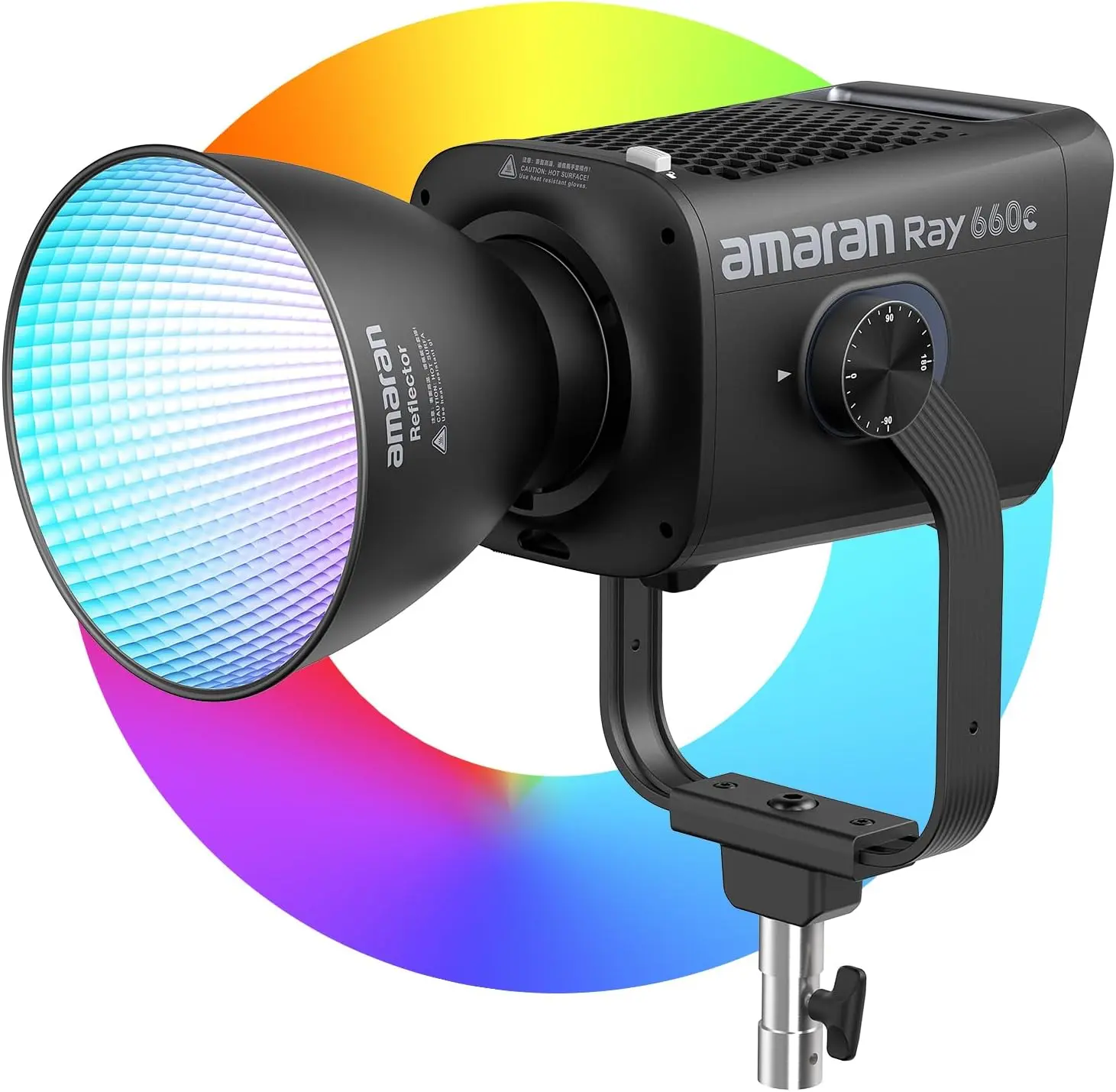 amaran Ray 660c RGB LED Video Light - 660W full-color APP/DMX Control, 1,800-20,000K 38,500Lux/1m COB Continuous Output Lighting, Bowens Mount Portable Light for Content Creators，Photography, Studio,Video Recording