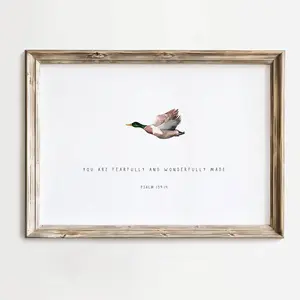 Duck wall art, Mallard Bible verse print, Nursery, Minimalist print, Christian decor, Duck nursery decor, Christian gifts