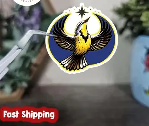 Oregon Meadowlark Rebel Alliance Sticker, Kansas State Bird Meadowlark Protest Decal, Or Ks MT NE ND Rebel Alliance Sticker, Anti Ice