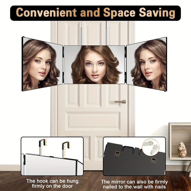3 Way Mirror for Self Hair Cutting 360 Trifold Barber Mirrors 3 Sided Makeup Mirror to See Back of Head Used for Hair Coloring Braiding Gifts for Men and Women LED Light, Rechargeable, Perfect Valentine's Day Gift 3 Way Mirror for Self Hair Cutting 360 Trifold Barber Mirrors 3 Sided Makeup Mirror to See Back of Head Used for Hair Coloring Braiding Gifts for Men and Women LED Light, Rechargeable, Perfect Valentine's Day Gift