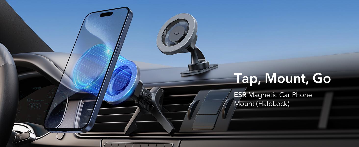 ESR for MagSafe Car Mount, Magnetic Car Phone Holder Mount, Air Vent/Dashboard Magnetic Phone Mount for iPhone 17/16/15/14/13/12, Galaxy S25, Pixel 10, Strong Magnets, Charging Not Supported
