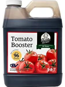Farmer's Secret Tomato Booster Fertilizer - Super Concentrated - 3:8:7 Ratio Fortified with Humic Acid, Iron and Calcium - Grow More Tomatoes