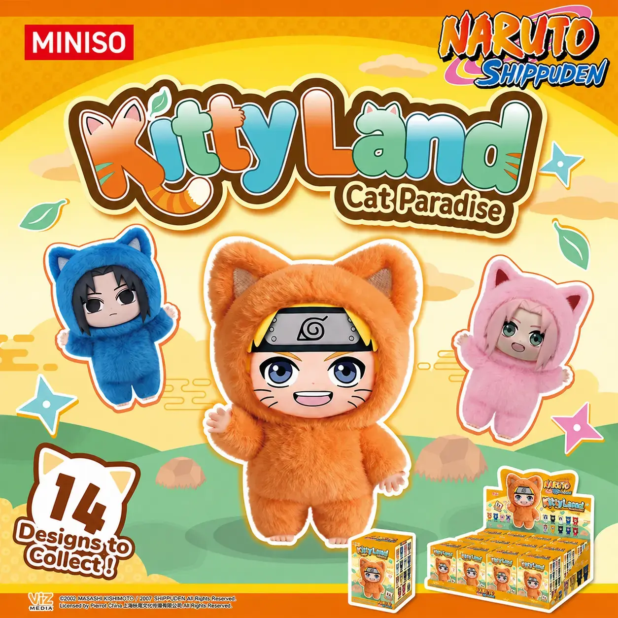 MINISO Naruto Shippuden - KittyLand Series Blind Box – Cute Collectible Figure, Perfect Gift for Naruto Fans, Adorable Ninja Characters Dressed in Kawaii Cat Costumes Featuring Naruto, Sasuke, Kakashi & More!
