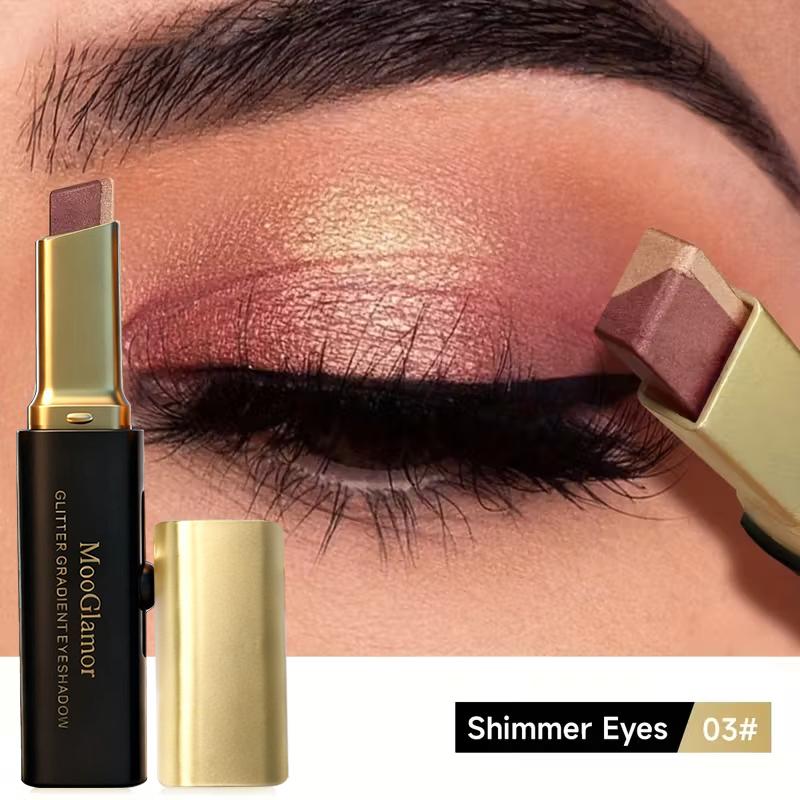 MooGlamor Matte Two Color Eyeshadow Stick Set Long Lasting Makeup Waterproof Highlighter Glossy EyeShadow Pencil Suitable For Beginners Cosmetic