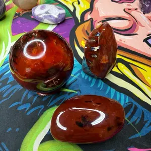 Carnelian Jade Decoration (Sphere, Flame, Freeform) - Jewelry Accessory for Boosting Motivation, Confidence, Courage, Passion, Energy
