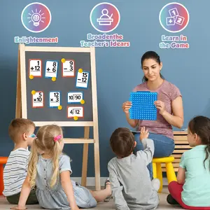 Math flashcards and math board set-includes multiplication flashcards, multiplication tables, and POP educational charts. A complete math teaching aid featuring addition and subtraction games. Perfect educational toys for children in grades 1–6.