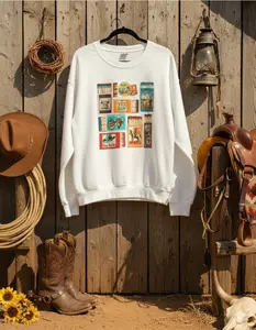 Vintage Western Matchbox Graphic Crewneck & T-shirt, Western cowboy Graphic Hoodie, Trending western Graphic Hoodie, Western Boutique, Handmade, cowboy stuff, western sweatshirt, Outdoorsy gifts