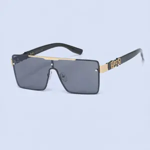 Locs Urban Edge Cutout Logo Hardcore Shades Original Authentic Sunglasses with Gold Accents and Black Frame