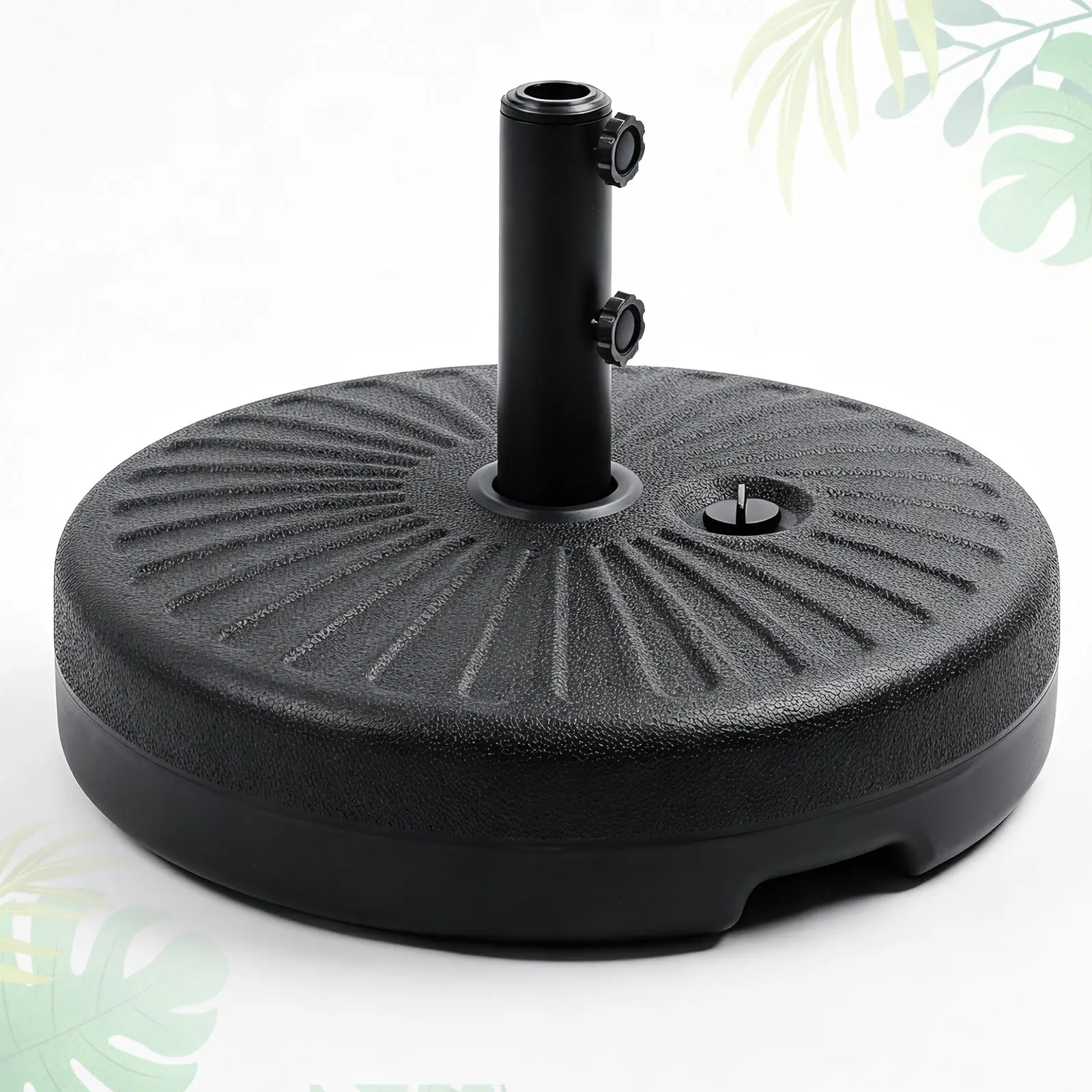50lbs Durable Fillable Round Umbrella Base Stand, Heavy Duty Patio Umbrella Base Water Filled Stand for Outdoor, Lawn, Garden, Poolside