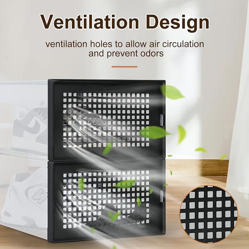 15P Stackable shoe storage box with lid, large shoe rack and storage shelf, shoe display and storage container