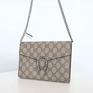 Pre-owned GUCCI leather Shoulder Bags Dionysus Shoulder Bag on chain in classic monogram pattern; Retail: $1830