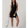 QINSEN Womens Zip Front Tennis Dress Polo Collar Racer Back Workout Golf Dresses Build in Shorts with Pockets