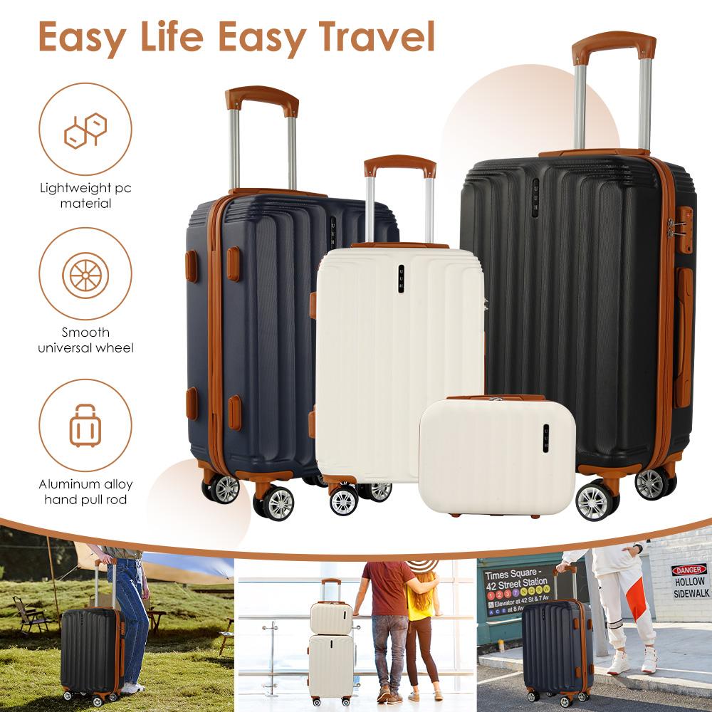 UUH Luggage set - 4pcs/6pcs/7pcs/8pcs/9pcs, Family Set with TSA Locks Durable Travel Free Suitcase