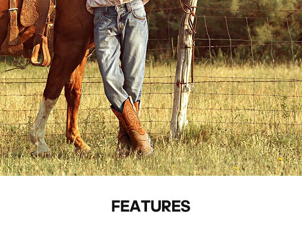 NORTIV 8 Steel Toe Cowboy Boots for Men Western Square Toe Leather Work Boots with Hazard Protection Goodyear Welt Construction Oil Slip Resistant Outsole SpringStatements